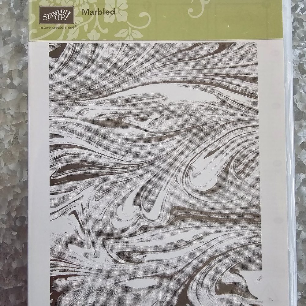 Retired Stampin' Up! MARBLED Red Rubber Cling Mount Background Stamp